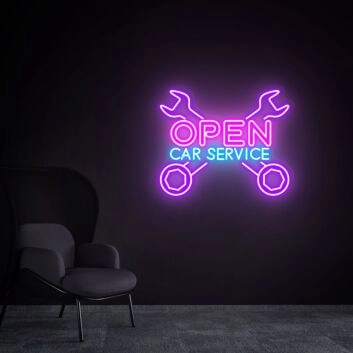 Rev up Your Garage, Bar, or Man Cave with the Open Led Neon Sign Car Service Led Neon Sign