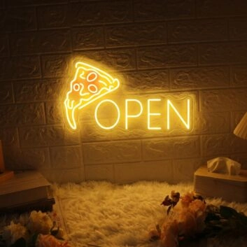 Enhance Your Kitchen, Pizza Shop, or Party Ambiance with Pizza Open Led Neon Sign – A Versatile Storefront Sign and Wall Art for Pizza Enthusiasts.