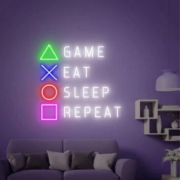 Brighten Up Your Gaming Oasis: Playstation Led Neon Sign Game Room Decor for Home, Office, and Bar Ambiance.