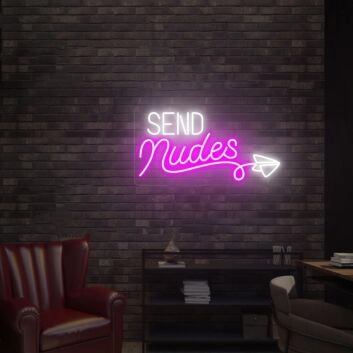 Brighten Up Your Bedroom, Bar, or Bachelor Pad with "Send Nudes" LED Neon Sign Flex Wall Art - The Ultimate Conversation Starter