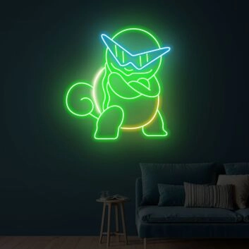 Brighten Up Your Space: Squirtle Led Neon Sign - Perfect for Home Decor, Office Vibes, and Party Ambiance