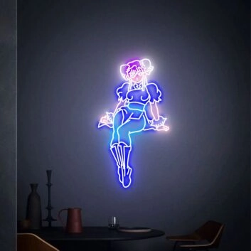 Elevate Your Gaming Haven and Celebrations: Street Fighter Chun-Li Led Neon Sign for an Ultimate Room Decor and Festive Gift.