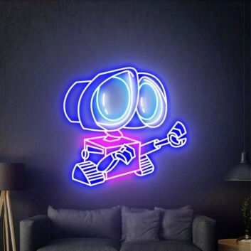 Transform Any Space: Wall-E Led Neon Sign Wall Decor Handmade Acrylic Led Neon Sign for Home, Office, Bars, and Special Celebrations.