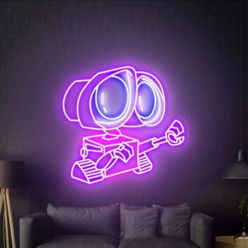 Transform Any Space: Wall-E Led Neon Sign Wall Decor Handmade Acrylic Led Neon Sign for Home, Office, Bars, and Special Celebrations.