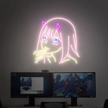 Brighten Up Your Space: Zero Two Led Neon Sign - Ideal for Anime Enthusiasts, Home Décor, Office Ambiance, Stores, Bars, and Memorable Weddings &amp; Parties