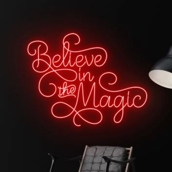 Brighten Up Your Celebrations and Spaces: Believe In The Magic Led Neon Sign for Weddings, Parties, and Cozy Home Decor