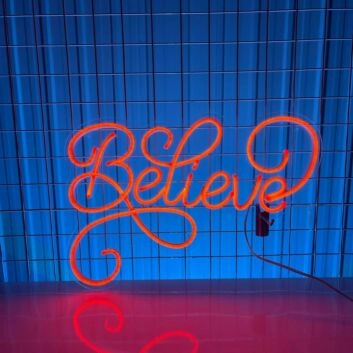 Enhance Your Space: Believe LED Neon Sign Custom Text for Home Decor, Office Vibes, Storefronts, and Celebratory Events