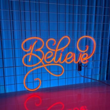 Enhance Your Space: Believe LED Neon Sign Custom Text for Home Decor, Office Vibes, Storefronts, and Celebratory Events