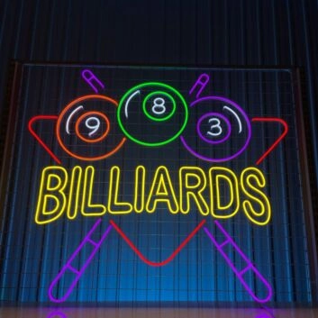 Enhance Your Billiard Room, Pub, or Man Cave with Billiard Game LED Sign - Custom Billiard Neon Light Decor Perfect for Entertainment Spaces.