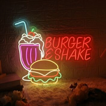 Brighten Up Your Diner or Home Kitchen with Burger And Shake Neon Light - Perfect for Coffee Bars, Clubs, and Retro-Themed Parties(https://example.com).