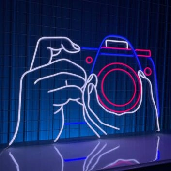 Capture the Perfect Atmosphere in Your Home, Office, or Photography Studio with the Camera Led Neon Sign Custom Camera Led Sign.