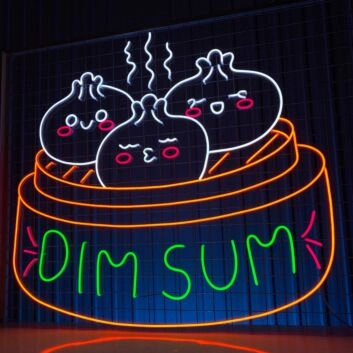 Brighten Your Eatery or Kitchen Ambiance - Dimsum Dumpling Led Neon Sign for Restaurants, Home Cooking Areas, and Food-Themed Parties
