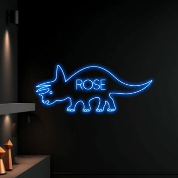 Brighten Your Child&#039;s Room or Enliven Birthday Celebrations with the Versatile Dinosaur Led Sign Custom Name Children Neon Light.