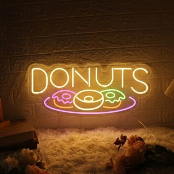 Brighten Your Bakery, Sweeten Your Space: Donut Led Neon Sign Custom Donut Neon Led Sign for Home Decor, Storefront, and Festive Occasions