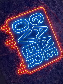Elevate Your Gaming Space with Game Over Led Neon Sign - Ideal for Arcade, Bar, Man Cave, and Game Room Decoration.