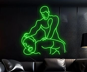 Brighten Your Bar, Wedding, or Party Ambiance with the Gay Couple Making Love Gay Club Body Hanging LED Neon Sign.