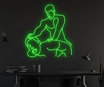Brighten Your Bar, Wedding, or Party Ambiance with the Gay Couple Making Love Gay Club Body Hanging LED Neon Sign.