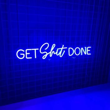 Brighten Up Your Workspace and Motivate Productivity with the Get Shit Done LED Neon Sign for Office, Home Office, and Creative Studio Spaces.