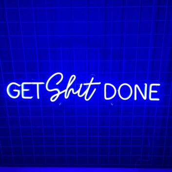 Brighten Up Your Workspace and Motivate Productivity with the Get Shit Done LED Neon Sign for Office, Home Office, and Creative Studio Spaces.