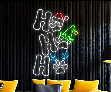 Brighten Your Festive Celebrations with Hohoho Christmas LED Sign Merry Christmas Neon Light for Home, Office, and Store Decorations.