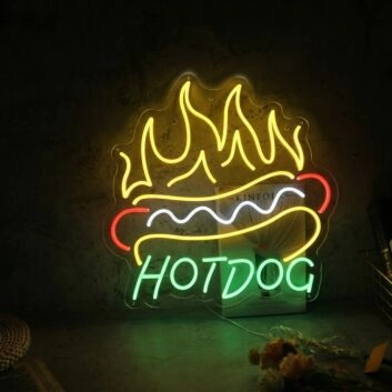 Enhance Your Fast Food Joint, Home Kitchen, or Party Ambiance with the Vibrant Hotdog Led Neon Sign Custom Hotdog Led Sign Hotdog Fast Food Restaurant Deco.
