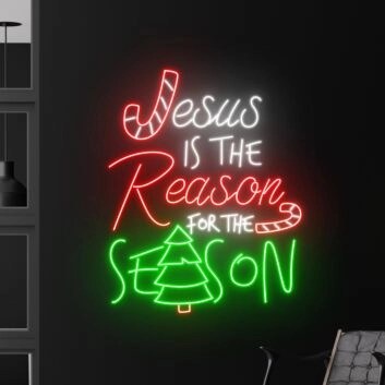 Brighten Your Holiday Celebrations at Home or Church with the Jesus Is The Reason For The Season Led Neon Sign Christmas Decor