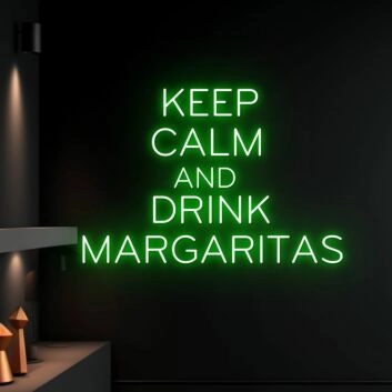 Elevate Your Space with the Keep Calm And Drink Margaritas Led Neon Sign - Perfect for Bars, Restaurants, and Chic Home Decor.