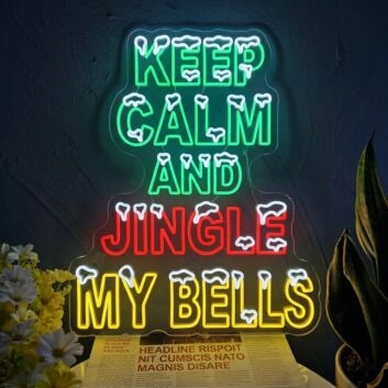 Brighten Your Holiday Festivities and Office Parties with Keep Calm And Jingle My Bells Led Neon Sign Christmas Decor.
