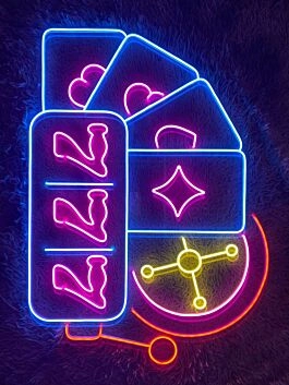 Lucky Number 777 Led Neon Sign Jackpot Casino Led Light Wall Decor