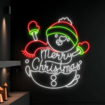 Merry Christmas Snowman Led Neon Sign Custom Snowman Christmas Led Sign