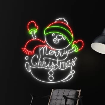 Merry Christmas Snowman Led Neon Sign Custom Snowman Christmas Led Sign