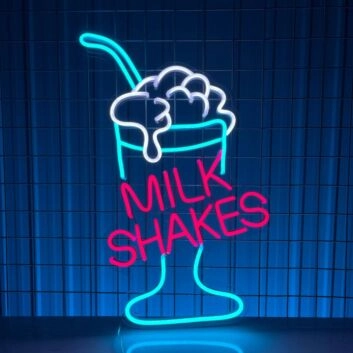 Milk Shakes Neon Led Light Coffee Shop Decor Milk Shakes Led Neon Sign