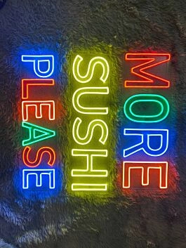 More Sushi Please Logo Restaurant Led Neon Sign Sushi Neon Led Sign