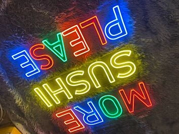 More Sushi Please Logo Restaurant Led Neon Sign Sushi Neon Led Sign
