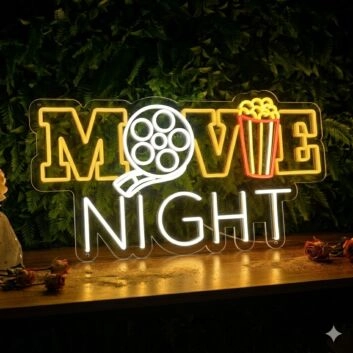 Movie Night Led Neon Sign Theater Movie Led Wall Decor