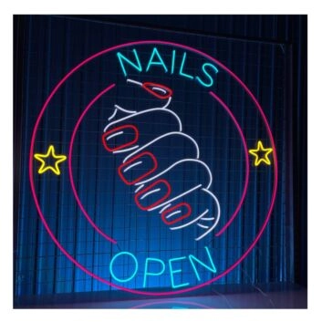 Nails Open Led Neon Sign Nails Open Welcome Decor Led Sign