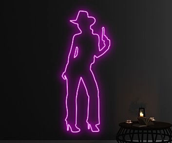 Naked Cowgirl With Gun Led Neon Sign Bar Decor