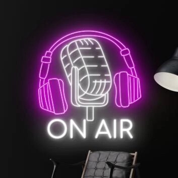 On Air Podcast Led Neon Sign Light Man Cave Game Room Sign
