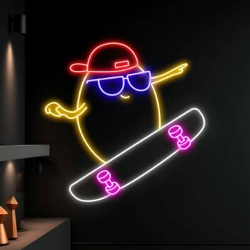 Potato Skateboarding Led Neon Sign Restaurant Decor