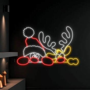 Reindeer Christmas Hat Led Neon Sign Reindeer Christmas Led Sign