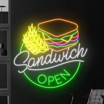 Sandwich Open Restaurant Led Neon Sign Sandwiches Neon Light