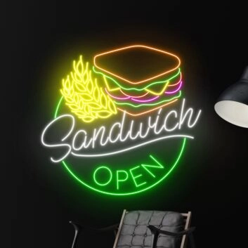 Sandwich Open Restaurant Led Neon Sign Sandwiches Neon Light