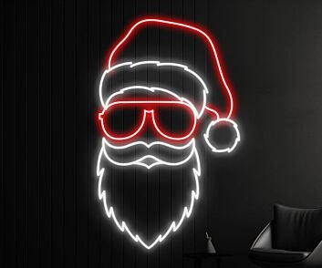 Santa Claus Face Christmas Led Neon Sign