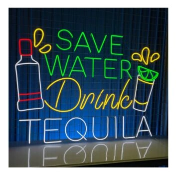 Save Water Drink Tequila Led Neon Sign Home Room Decor Bar Club Decor