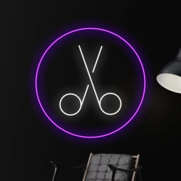 Scissors Neon Led Sign Welcome Spa Logo Wall Art Decor