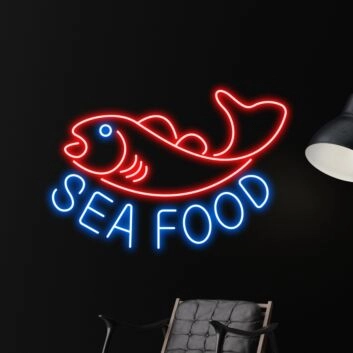 Sea Food Led Neon Sign Fishing Led Sign Sea Animal Lover Neon Light