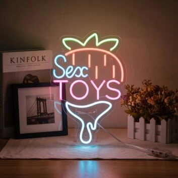 Sex Toys Strawberry Led Neon Sign Custom Sex Toy Led Sign