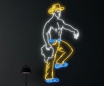 Sexy Bikini Cowboy Man Texas Led Neon Sign