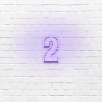 Number Two LED Neon Sign