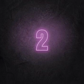 Number Two LED Neon Sign